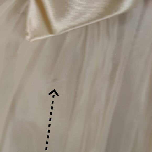 Vintage 60s Fit and Flare Coquette Party Dress Size 6 Ivory Enka Nylon Chiffon - Picture 8 of 16